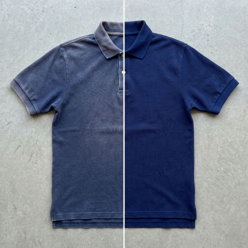 koszulki polo navy blue przed i po renowacji koloru w sanigo.jpg